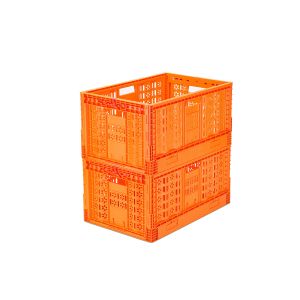 Fresh Vegetable Turnover Basket Folding Plastic Container with Collapsible Mesh