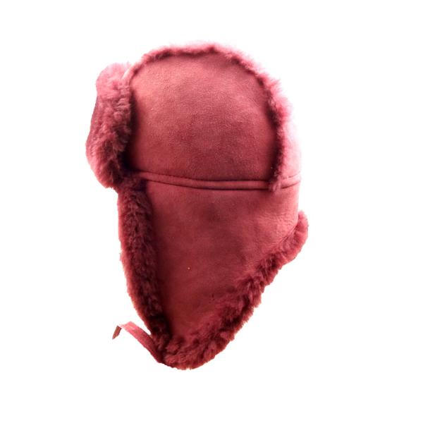 Winter Ladies Earflaps Real Sheepskin Leather Hat Russian Style Ushanka Trapper Hat