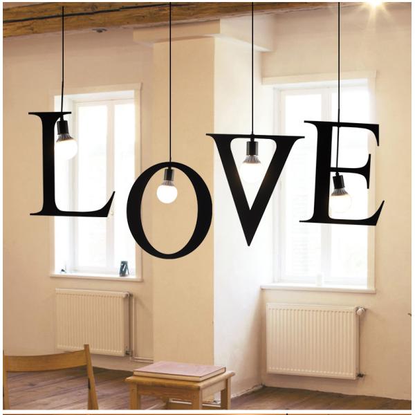 Nordic Pendant Lights Letter Light Decorative A to Z Alphabet Living Room Hotel Loft Pendant Lamp(WH-VP-184)
