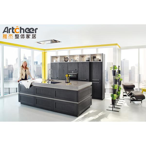 American Style Classical Solid Wood Grey Shaker Kitchen Cabinet in Gray and White Color