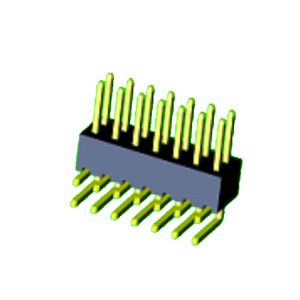 Double Row WCON Connector , 2.54 Mm Pitch Pin Header Connector R/A PA9T BK H=7.4