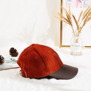 Velvet Adjustable Orange 62cm Embroidery Baseball Cap