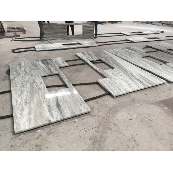 Multi Color Green Marble Stone Countertops , Marble Kitchen Countertops CE Certification
