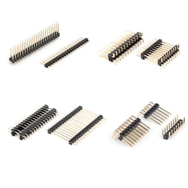 Buy Pitch 1.27mm 2.0mm 2.54mm Male Angle Pin Header PCB SMT Connector Single Dual Triple Row Customized at wholesale prices