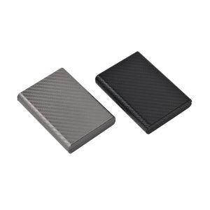Rectangular Slim And Compact Metal Card Holder With PU Design