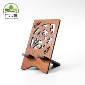 Exquisite carved wooden mobile phone holder cell phone stand