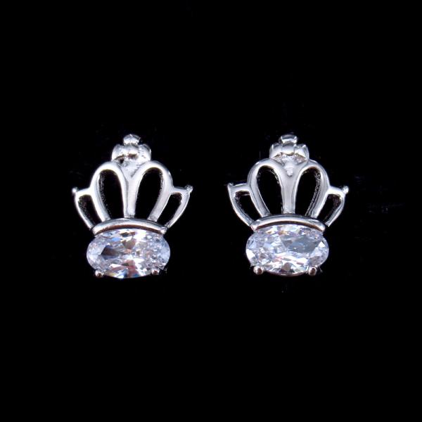 Foot Print Cat Dog Cute Feet Silver Cubic Zirconia Earrings With Cz Stone