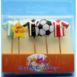 China Football Clothing Shaped Birthday Candles Paraffin Wax Material on sale
