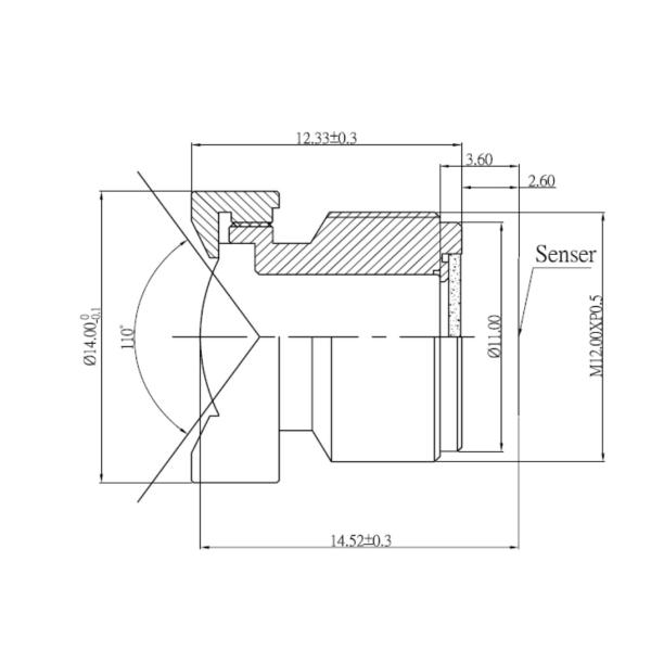 Buy 1/2.5" 3mm  wide angle S mount lens  , HFOV 132 degree, F2.4, good for Aptina MT9P031,CCL125030MPF at wholesale prices