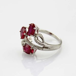 Fashion Jewelry 925 Silver Ring with Cubic Zircon Three Stones Ring(R0098)