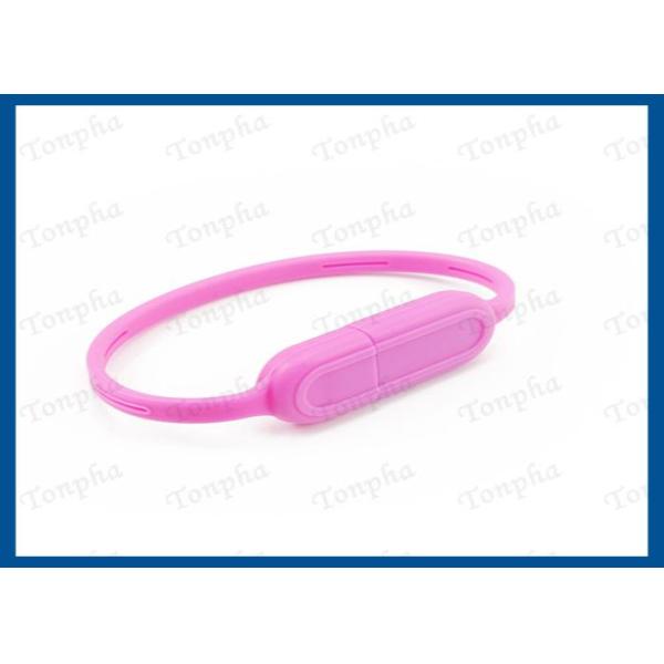 Promotional Thin Wristband Flash Drive Convenient Carrying Silicone Material