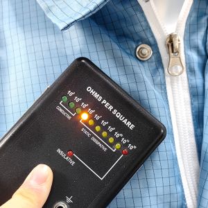 Cleanroom ESD Antistatic Jacket With A Lapel Zipper White Mesh Back Anti-Static