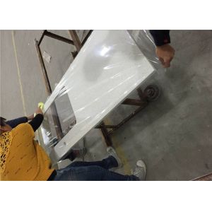 Artificial White Grain Quartz Prefab Bathroom Vanity Tops Environmental Material