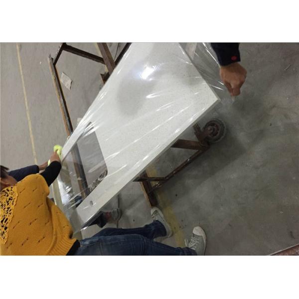 Buy Artificial White Grain Quartz Prefab Bathroom Vanity Tops Environmental Material at wholesale prices