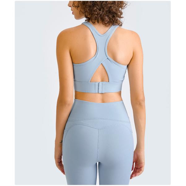 Three Row Buckle Womens Sports Bra Back Hollow Shockproof