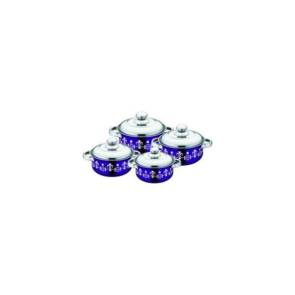 2020 hot sales 4pcs colorful cookware set & red ,blue 16cm -22cm color&flower cooking pot &stainless steel pot