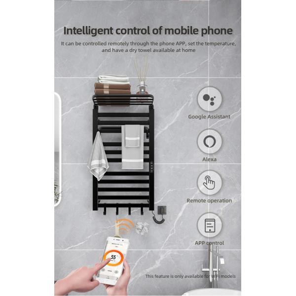 Water and Electric Heated Dual Towel Rail Rack for Wall Mounted Bathroom Installation