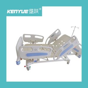 Blue Adjustable Electric Hospital Bed Five Function Hospital Bed