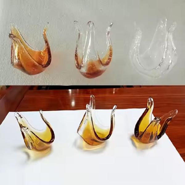 Modern Light Art Deco Foyer Chandelier Stainless Steel And Glass Petal Hotel Front Desk Lamp