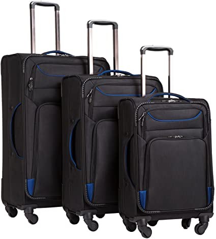 Combination Lock Spinner Softshell Trolley Suitcase Set