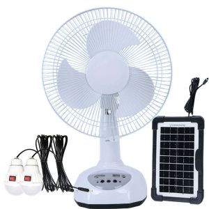 LED Light Solar Emergency Fan Recharaeable Solar Table Fan 18W