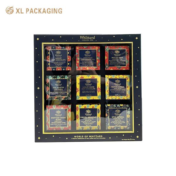 Buy OEM Luxury Rose Gold Glitter Paper Clear PVC Window Cosmetic Carton Collection Gift Paper Box Set With Flocked Tray at wholesale prices