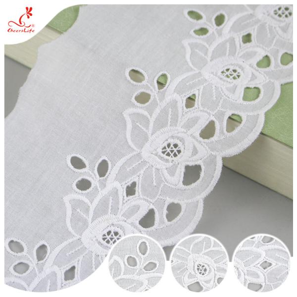 Cotton Netting Trim / Custom Embroidered Lace Trim By The Yard For Decoration