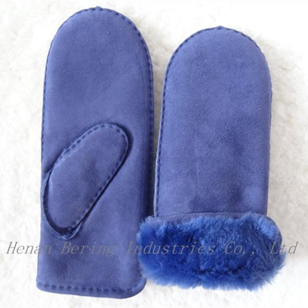 Spanish Merino Lleather Wool Mittens , Winter Combination Gloves Mittens