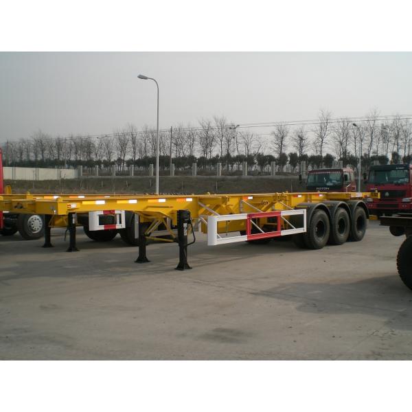 Tri Axles 40ft Yellow Color Skeleton Semi Trailer For Container
