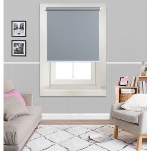 Blackout Fabric Roller Blinds For Windows Grey Childproof Anti UV SGS Approved