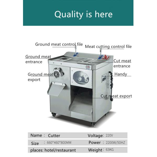 Commercial Meat Cutter And Grinder Stainless Steel Sausage Making Machine 250kg/h