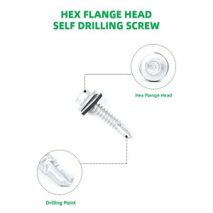 Truss Head Hexagonal Flange Metal Self Drilling Screws For Roofing