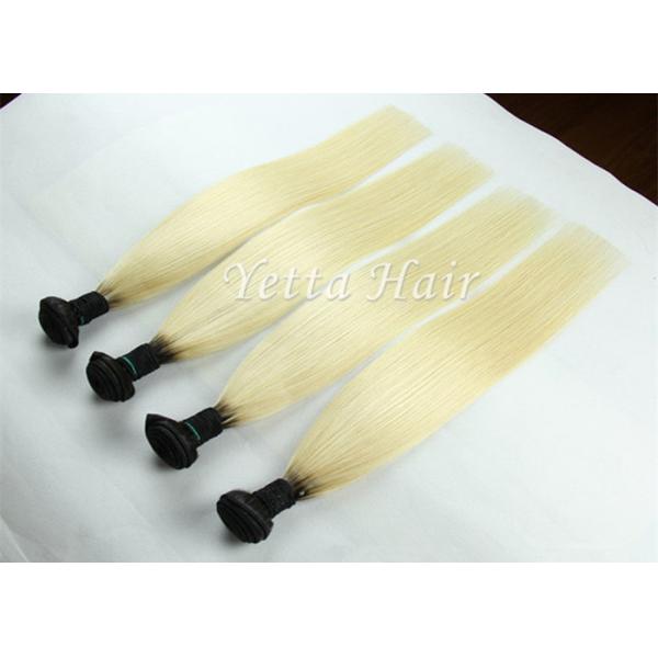 Buy Double Drawn Soft Ombre Human Hair Extensions With White Blonde at wholesale prices