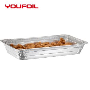 Wrinkle Wall Disposable Aluminium Foil Food Container Light Weight Roasting