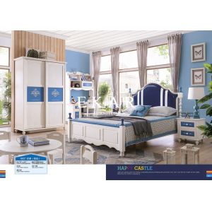 Mediterranean Solid bed soft bed solid wood children bed