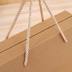 Custom Packaging Recycled Kraft Paper Box With Rope Handle Environmental and