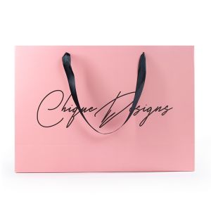 Custom LOGO Cosmetics Gift CMYK Printable Paper Bags With Handle