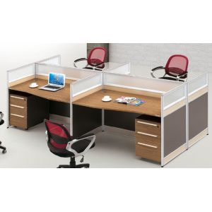 Quality modern 4 seater office glass partition workstation furniture for sale