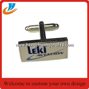 Flag cufflinks with custom logo design soft enamel cufflinks wholesale