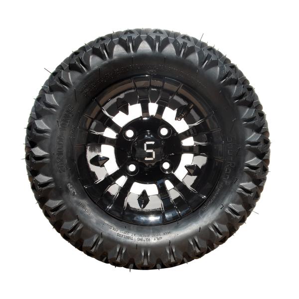 Buy 10 Inch Golf Cart Wheel And Tire Combo 20×10-10 ATV Machined/Glossy Black at wholesale prices