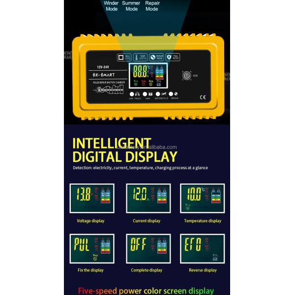 Full Intelligent Automatic Lead Acid Battery Charger for Dry Cell Water Battery 90% Charging Efficiency