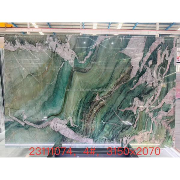 Modern Calcite Marble Flooring Bata Emerald Green Quartzite Slab for Hotel Wall Panel