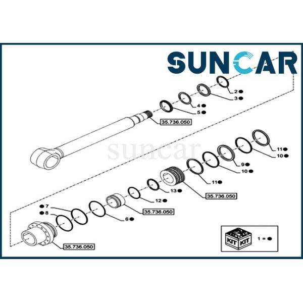 LZ014870 Boom Cylinder Seal Kit For Case CX750DRTC Crawler Excavator Hydraulic
