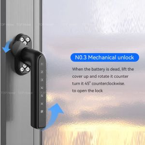 Anti Scratch Silver Door Handle Password Lock Password Smart Window Locks