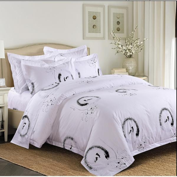 300tc Chinese Ethnic Style Printed Four-Piece Cotton Bedding Set for Popular Hotel