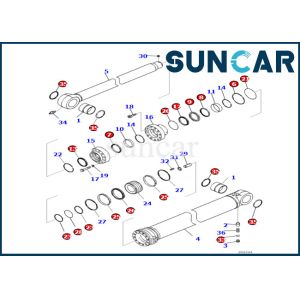 China Arm Cylinder Seal Kit 7219801980 721-98-01980 Komatsu Fits PC360LCI-11 Arm Cylinder Repair Seal Kit on sale