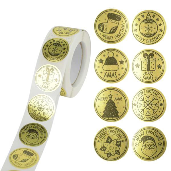 Personalised Gift Label Stickers , Merry Christmas Round Stickers