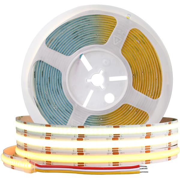 Buy 560LEDs COB LED Strip 90 CRI CCT Flexible COB 3M With Adapter And Mini RF Controller at wholesale prices