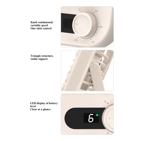 Portable Mini Cooling Fan for Office Home Rechargeable Small Foldable Personal Table