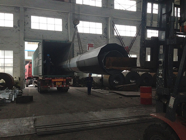 69kv Electric Galvanized Steel Utility Pole With Pole Top Cap and Butt Bearing Plate